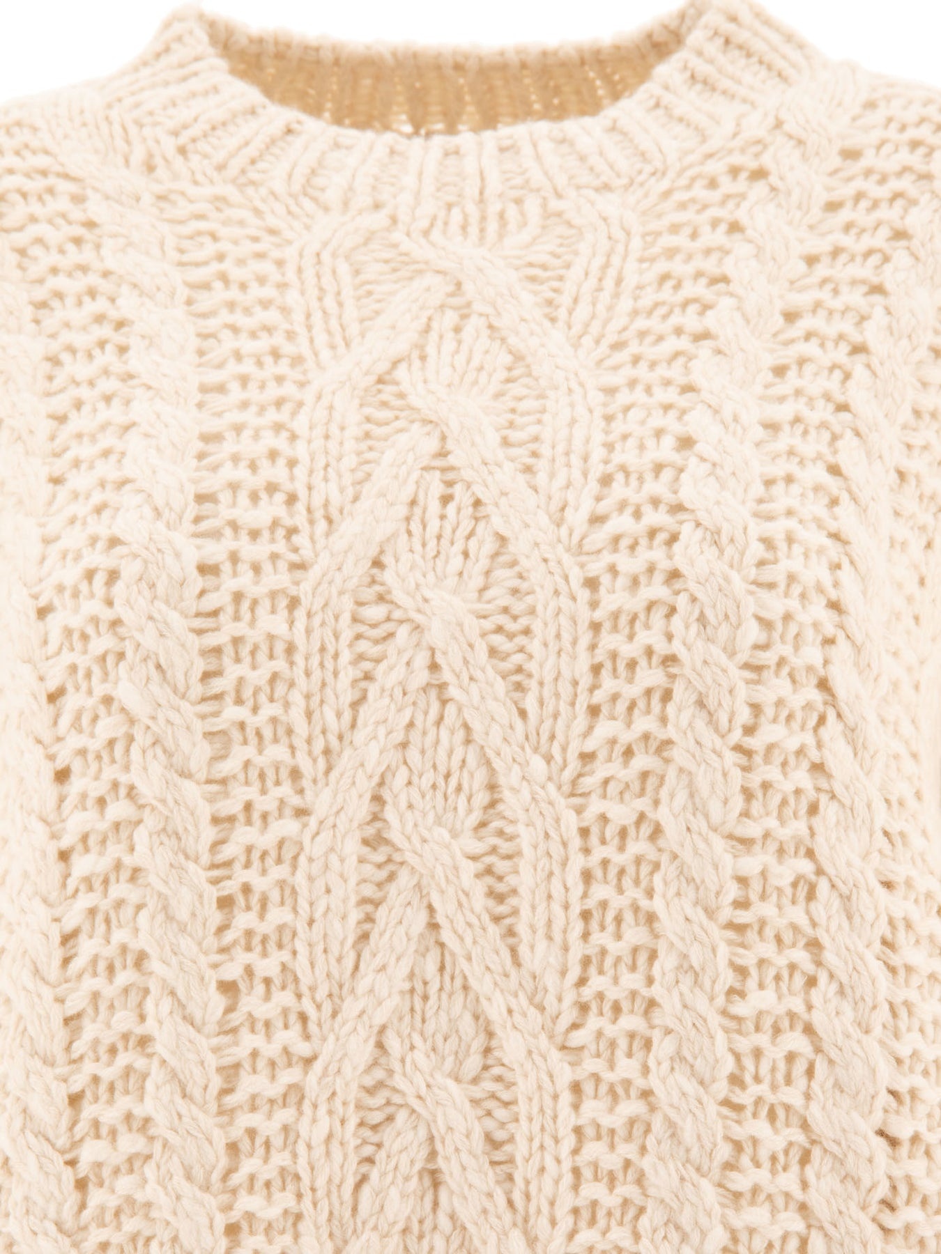 Cable-Knit Sweater Knitwear Beige - 3