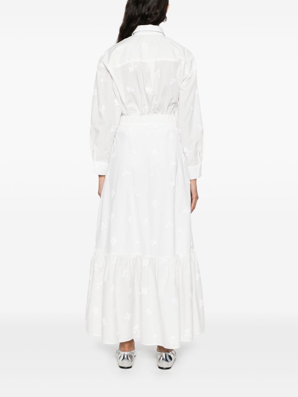 floral-embroidered maxi skirt - 4