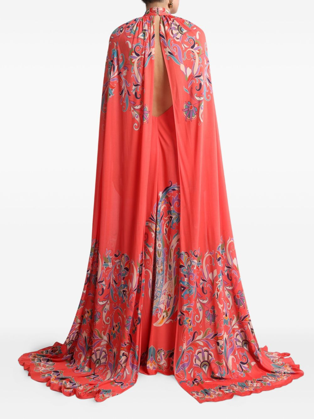 printed cape dress - 3
