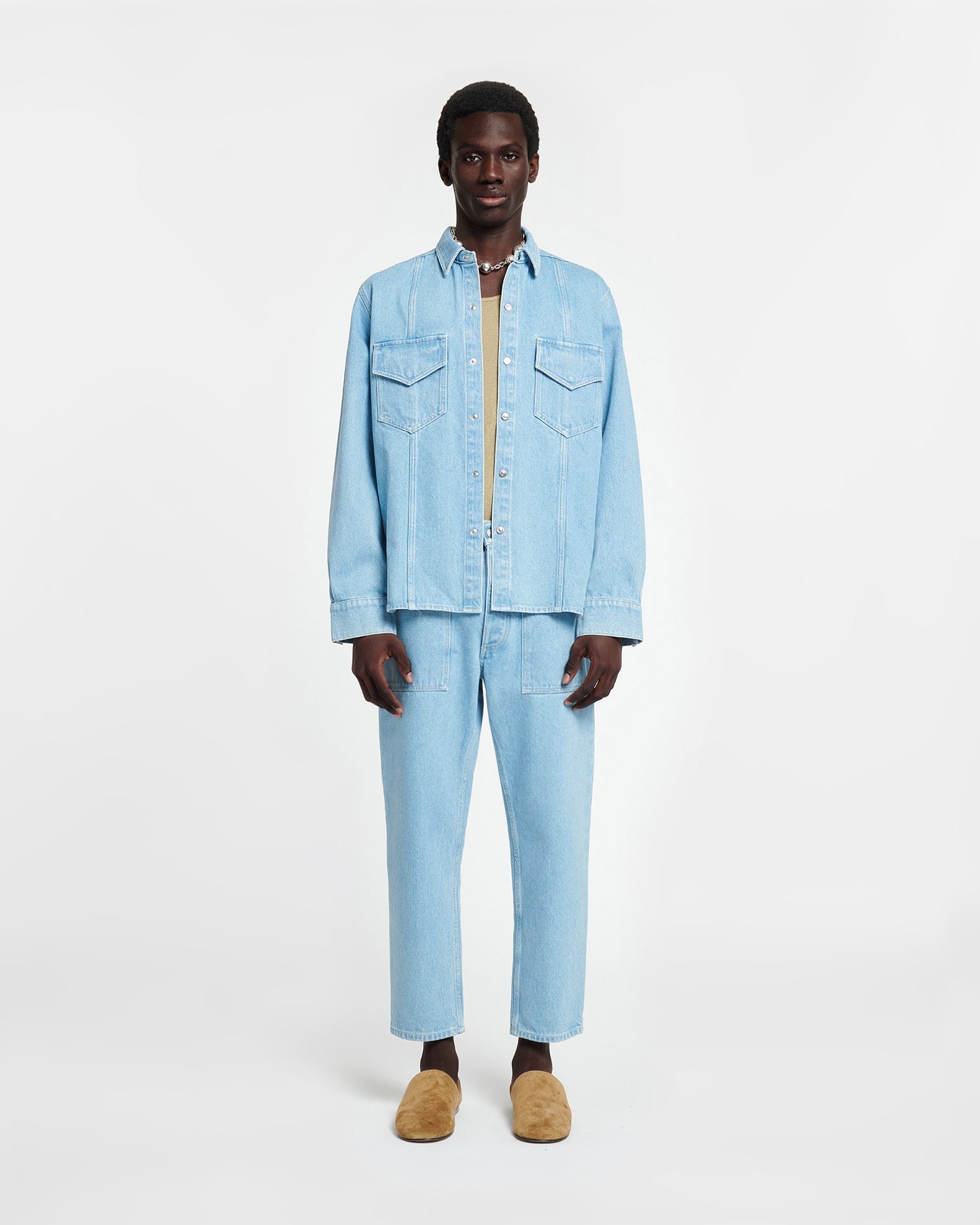 Patch Pocket Denim Overshirt - 2