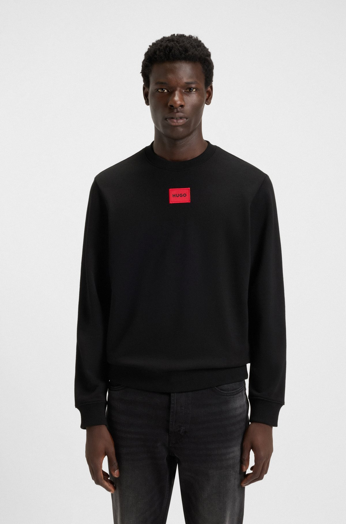 COTTON-TERRY REGULAR-FIT SWEATSHIRT WITH LOGO LABEL - 2