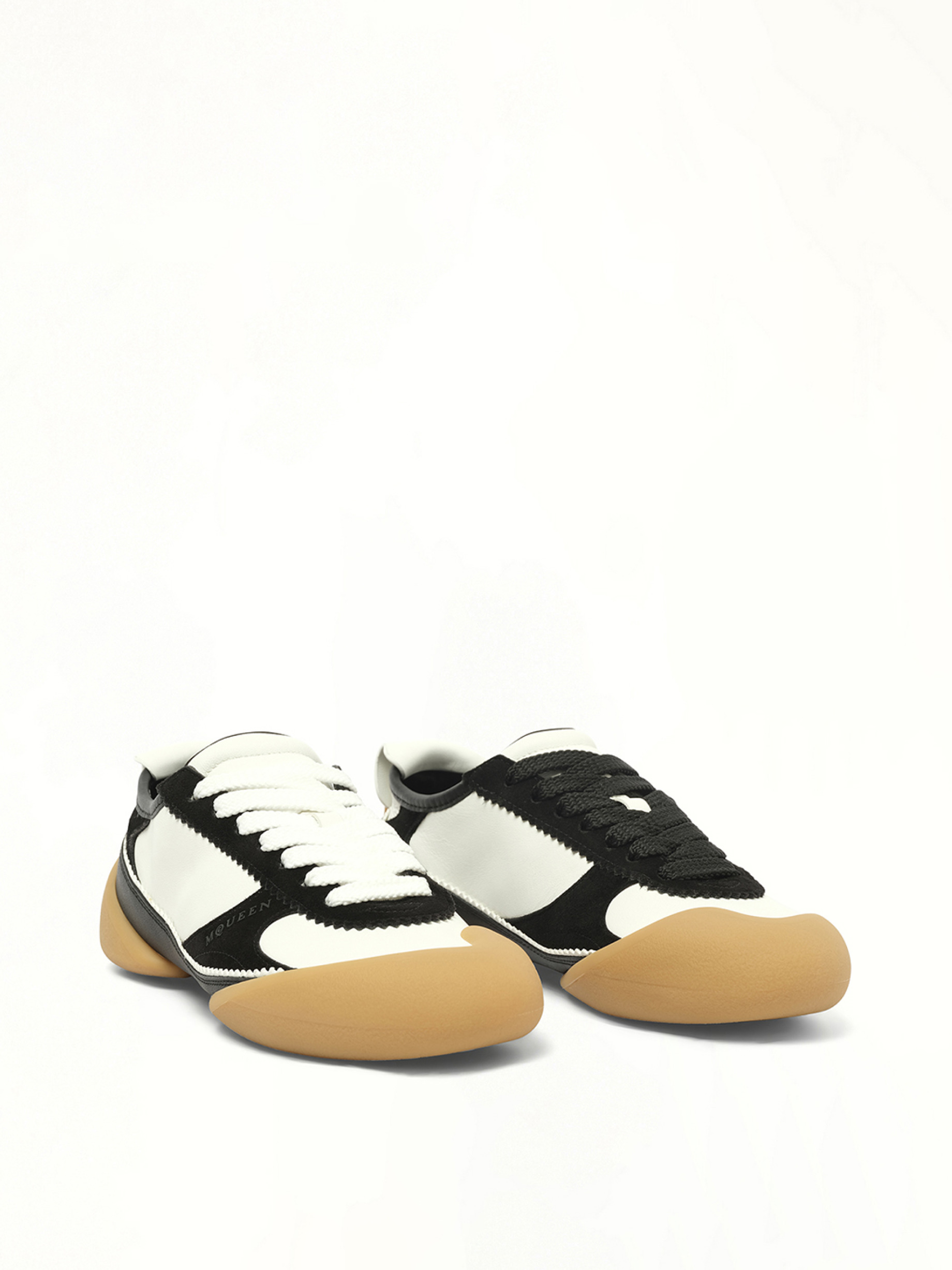 Flexion Sneaker in White/Black/Brown - 2