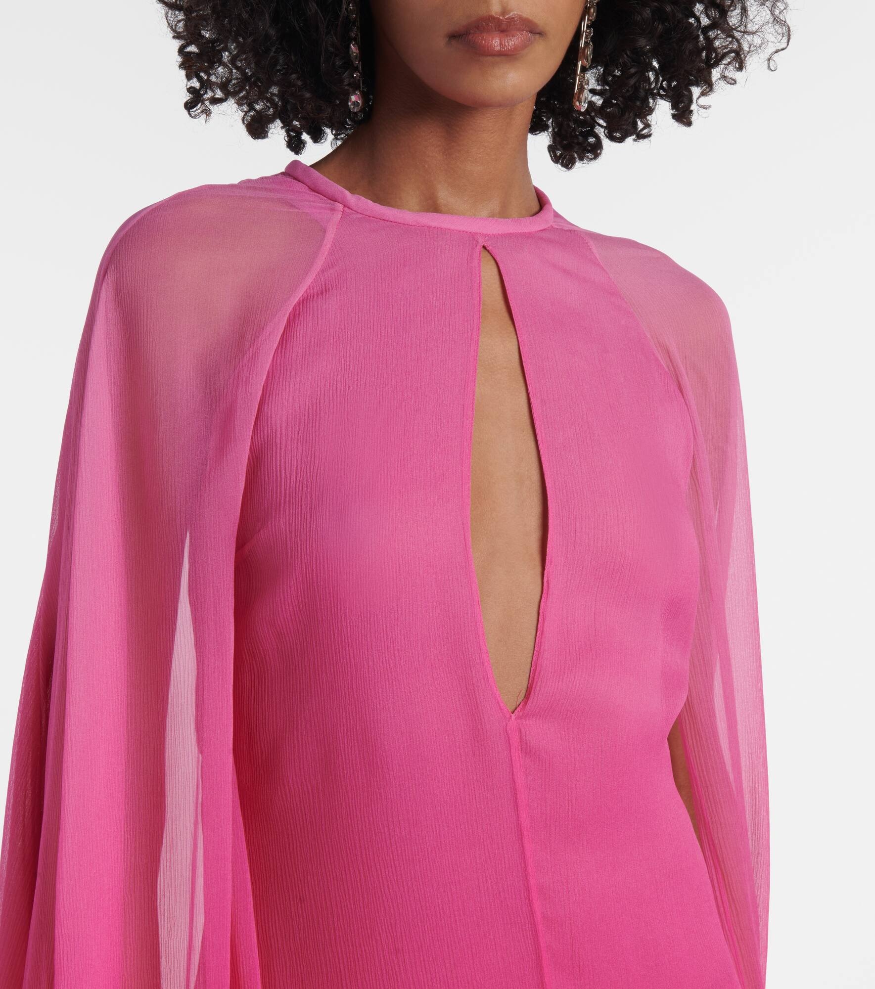 Ombré cutout silk crepon gown - 4