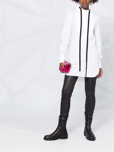 Ann Demeulemeester long shirt with contrast ribbon bow detail outlook