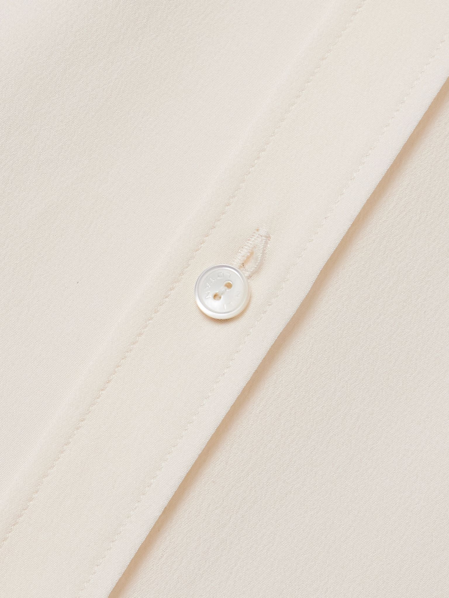 Hanford pussy-bow two-tone silk crepe de chine blouse Ivory - 5