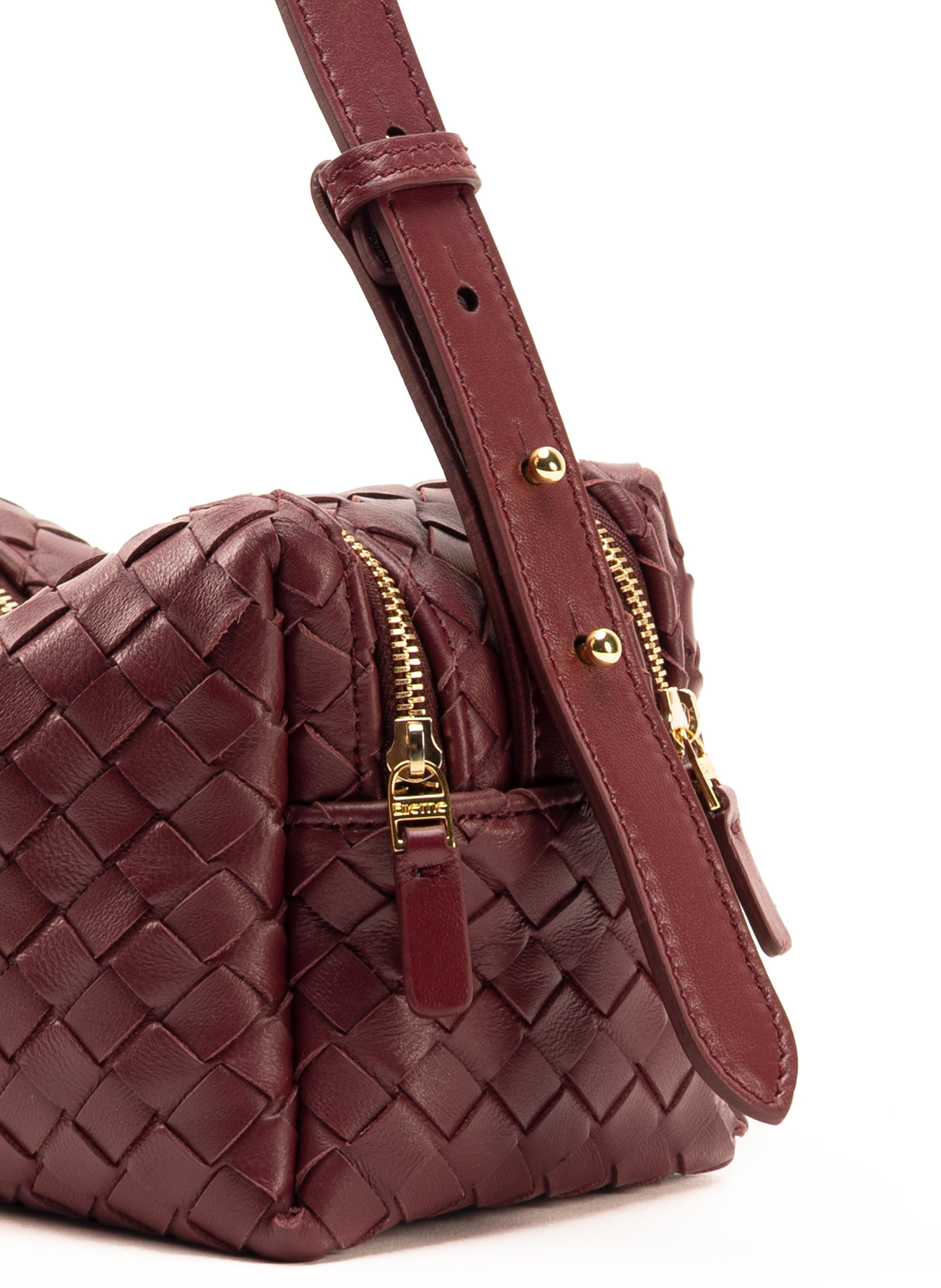Trousse Woven Leather Burgundy - 4