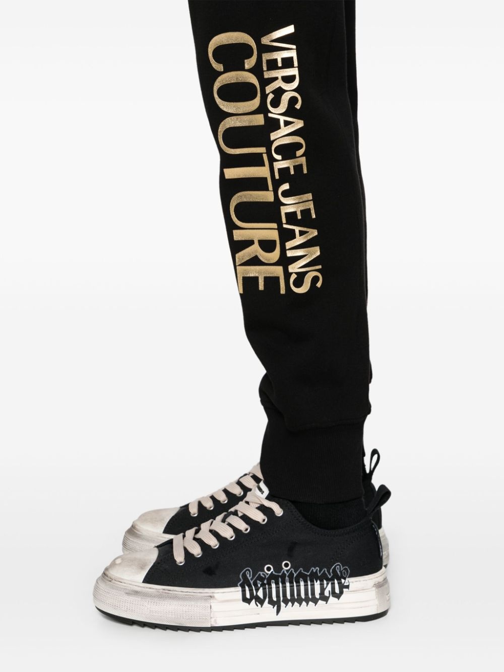 logo-print cotton track pants - 5