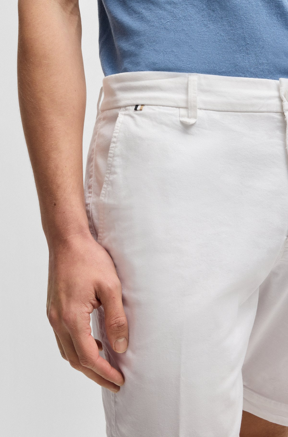 SLIM-FIT SHORTS IN STRETCH-COTTON TWILL - 5