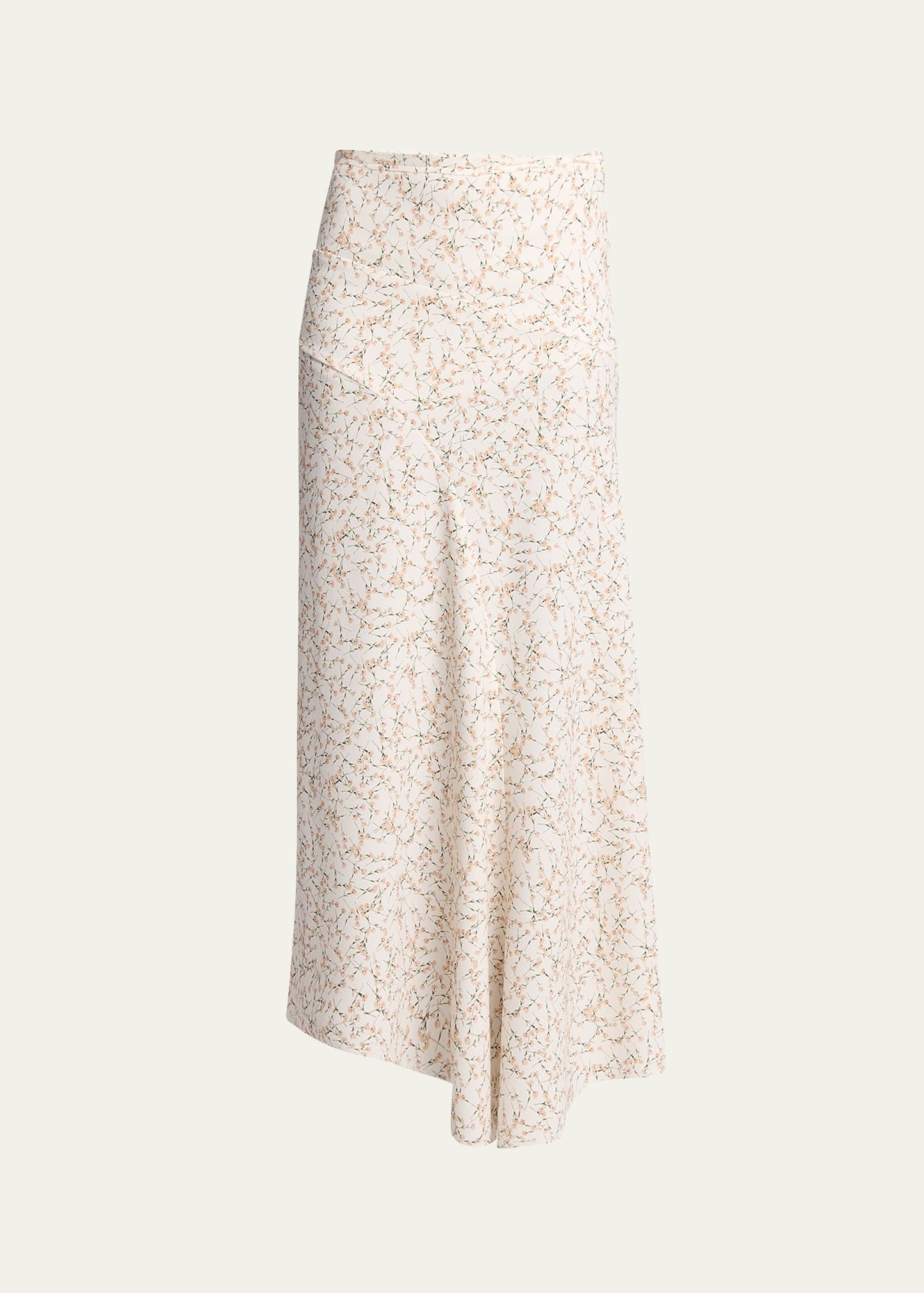 Floral Spiral Seam Asymmetric Skirt - 1