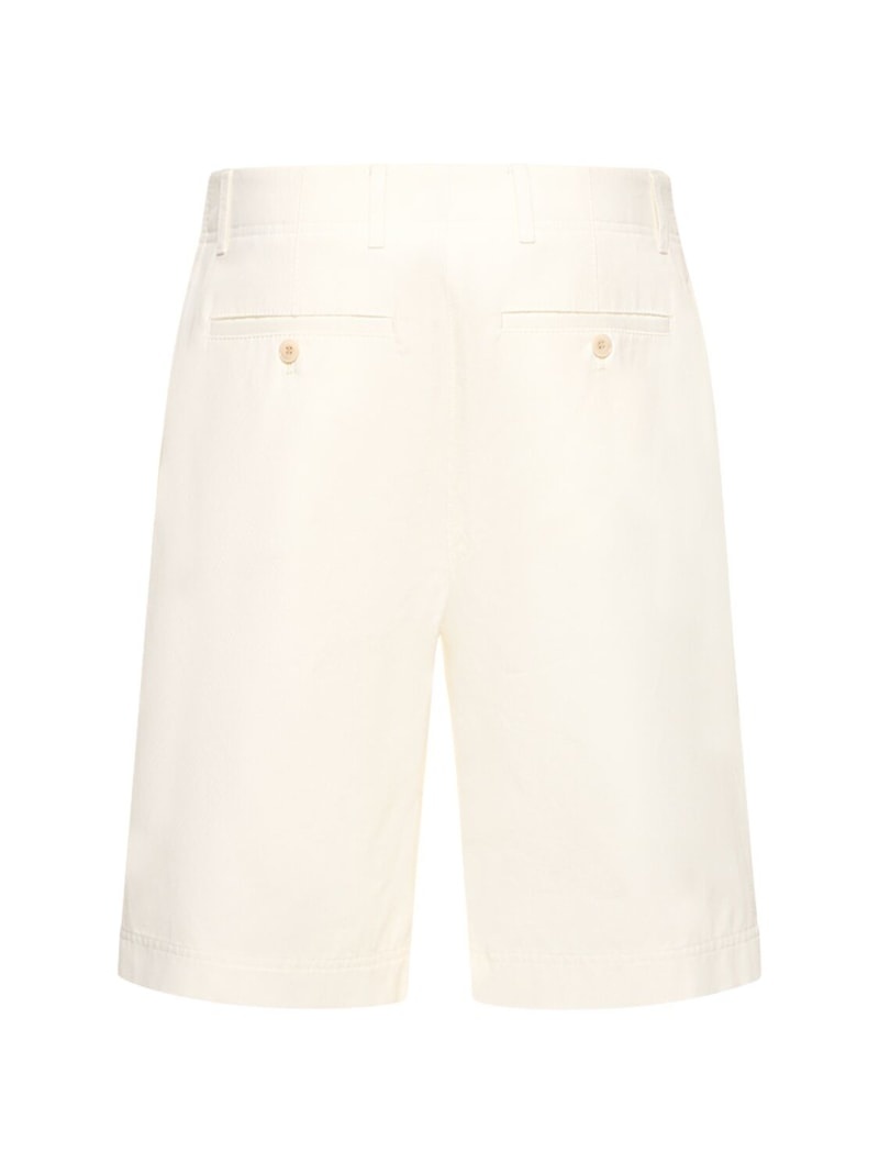 Relaxed pleated twill cotton shorts - 4