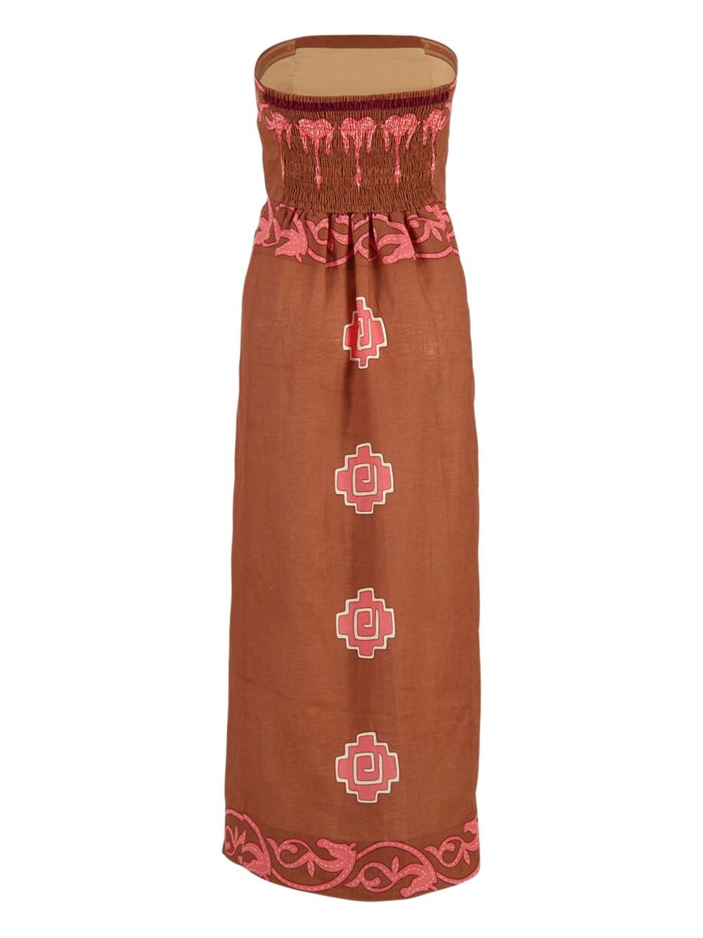 strapless linen dress - 2