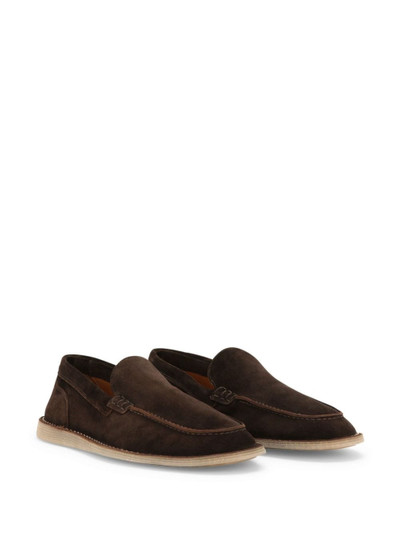 Dolce & Gabbana DG-plaque suede loafers outlook