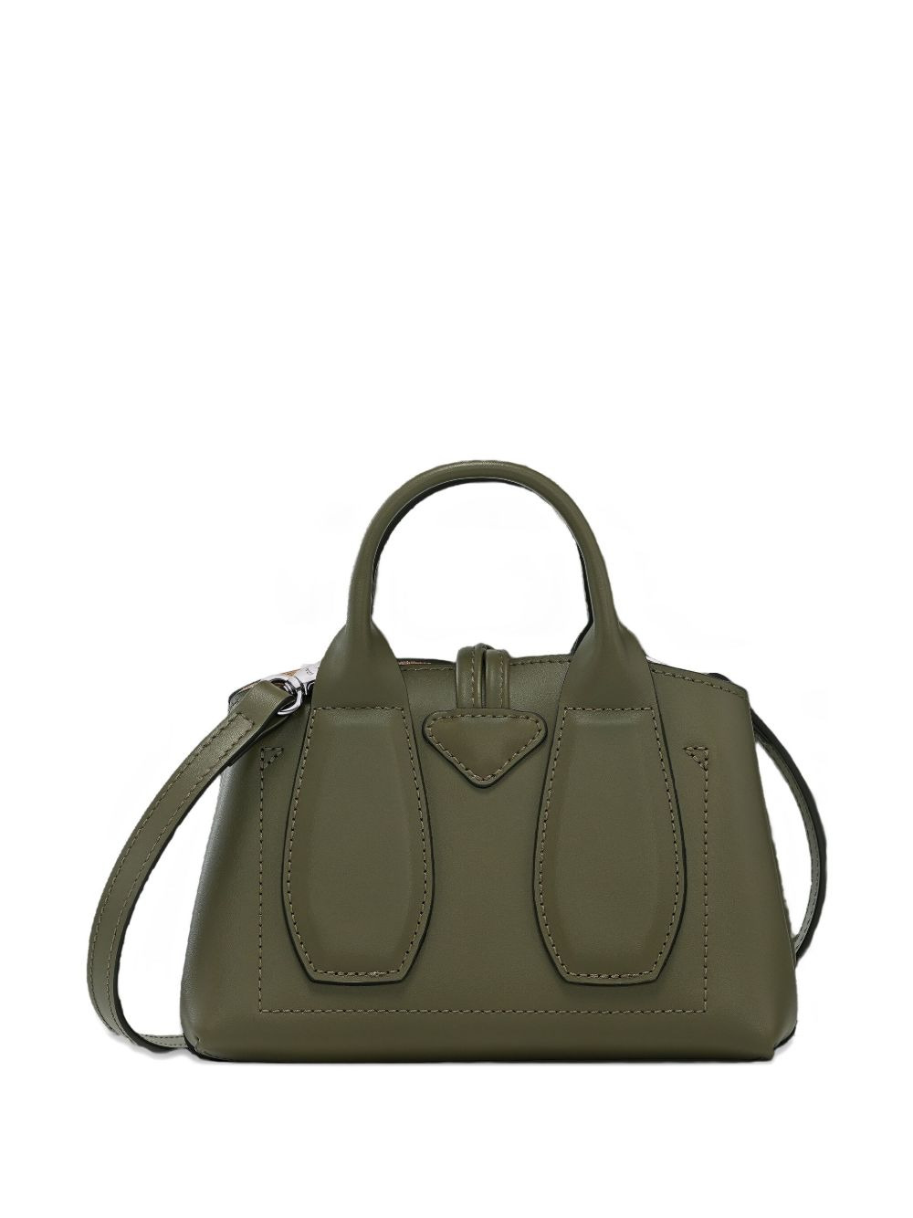 top-handle leather shoulder bag - 3