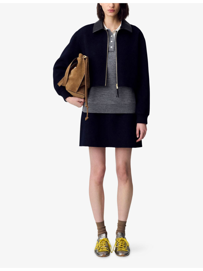 Claudie Pierlot Straight-Cut Mid-Rise Wool Mini Skirt outlook