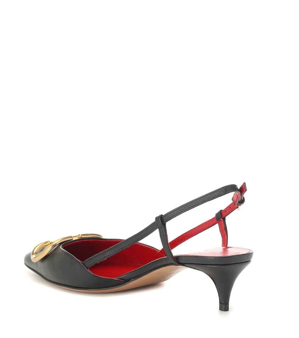 Valentino Garavani VLOGO leather slingback pumps - 3