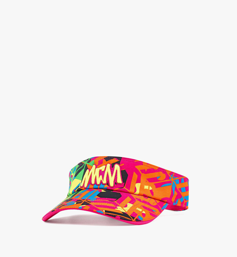 Cubic Camouflage Print Sun Visor w/ Petite Scarf 1