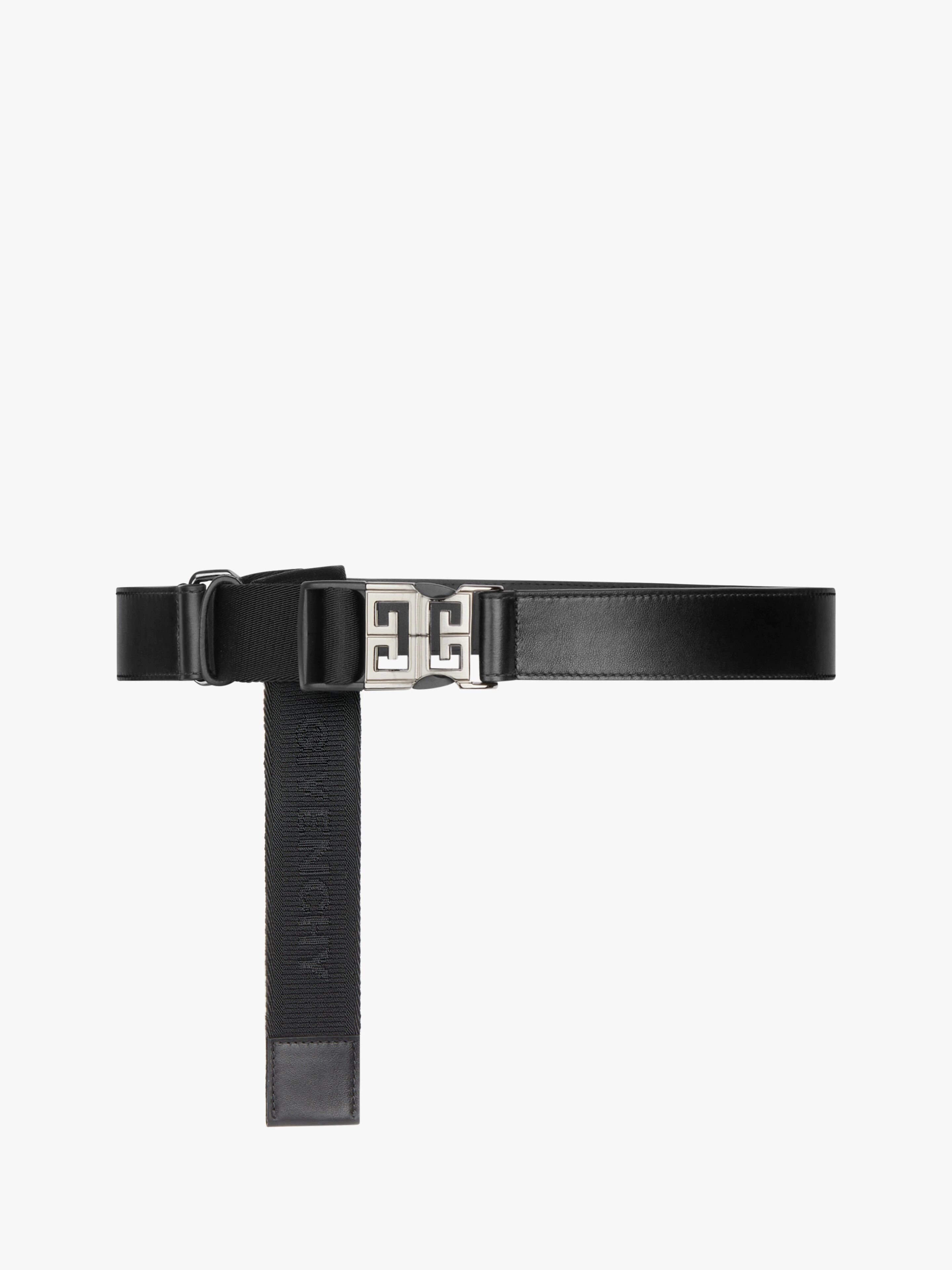 BELT IN LEATHER AND CANVAS WITH 4G BUCKLE - 1