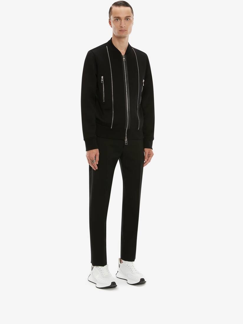 Zip Detail Blouson in Black - 3