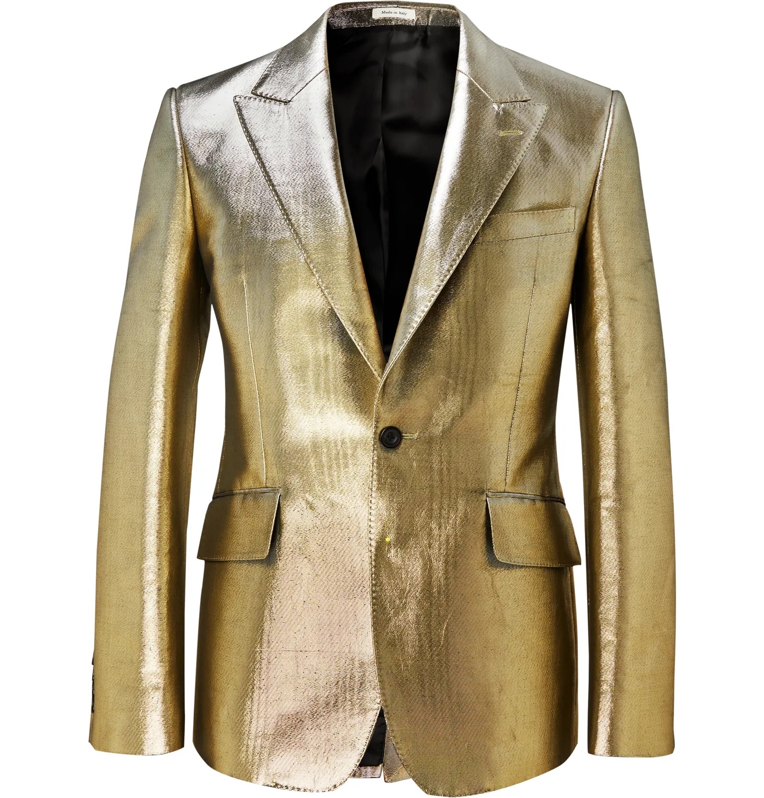 Metallic Cotton-Blend Moire Blazer - 1