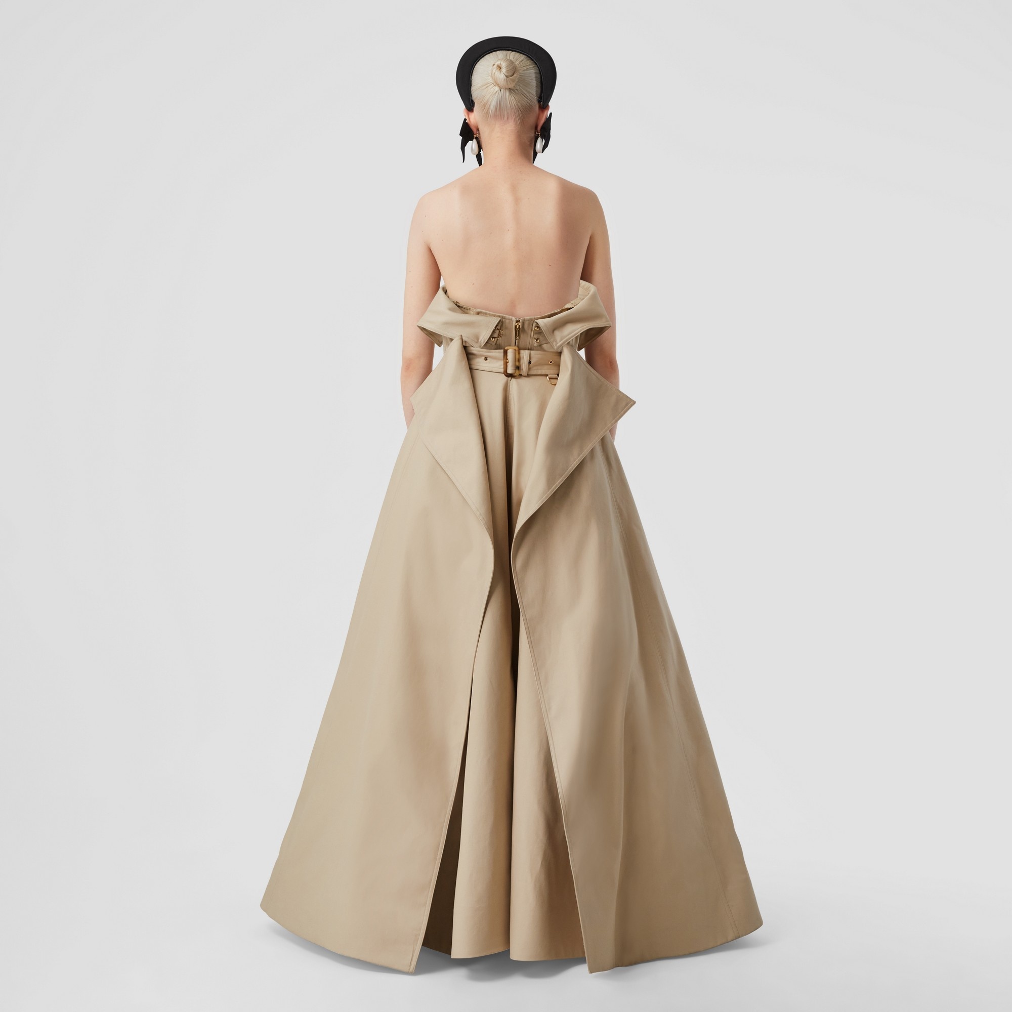 Cotton Gabardine Belted Trench Gown - 4