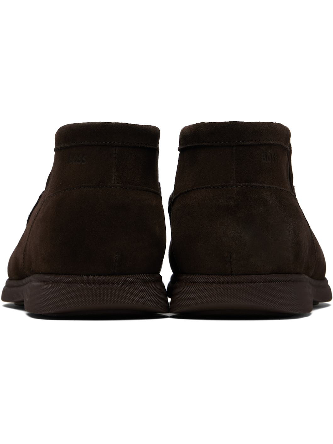 Black Stitching Details Suede Desert Boots - 2