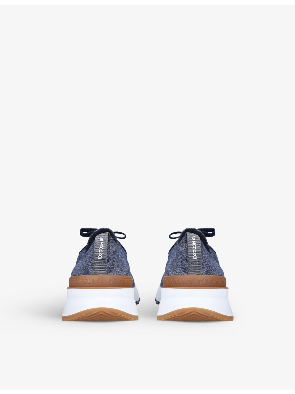 Brand-embossed knitted low-top trainers - 4