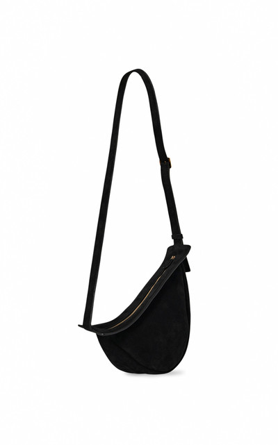 The Row Small Suede Crossbody Bag navy outlook