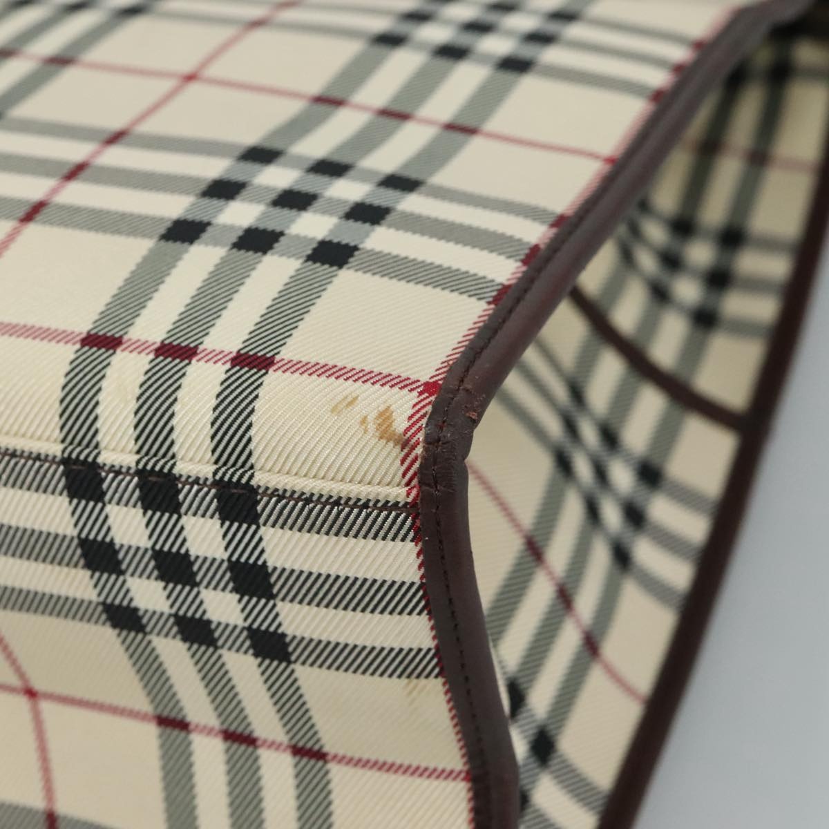 Burberry Nova Check Hand Bag Canvas Beige - 12