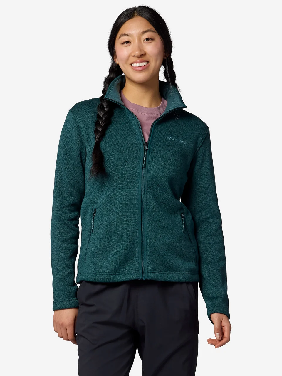 Women's Drop Line Sweater Fleece Full-Zip Jacket - 1