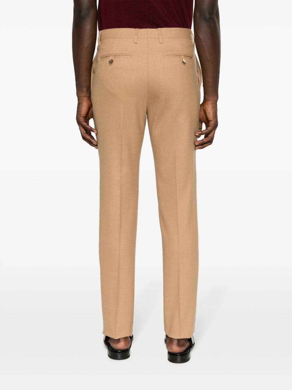 pressed-crease twill slim-fit trousers - 4