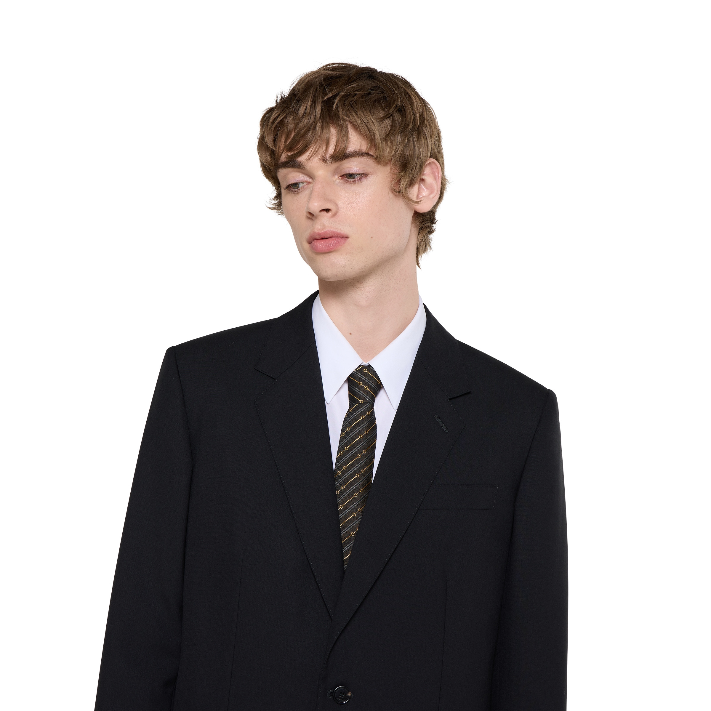 Horsebit silk jacquard tie - 3