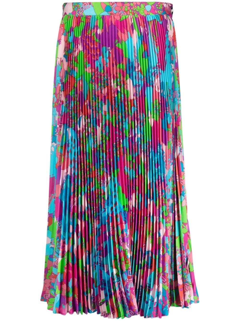 abstract-print pleated midi skirt - 1