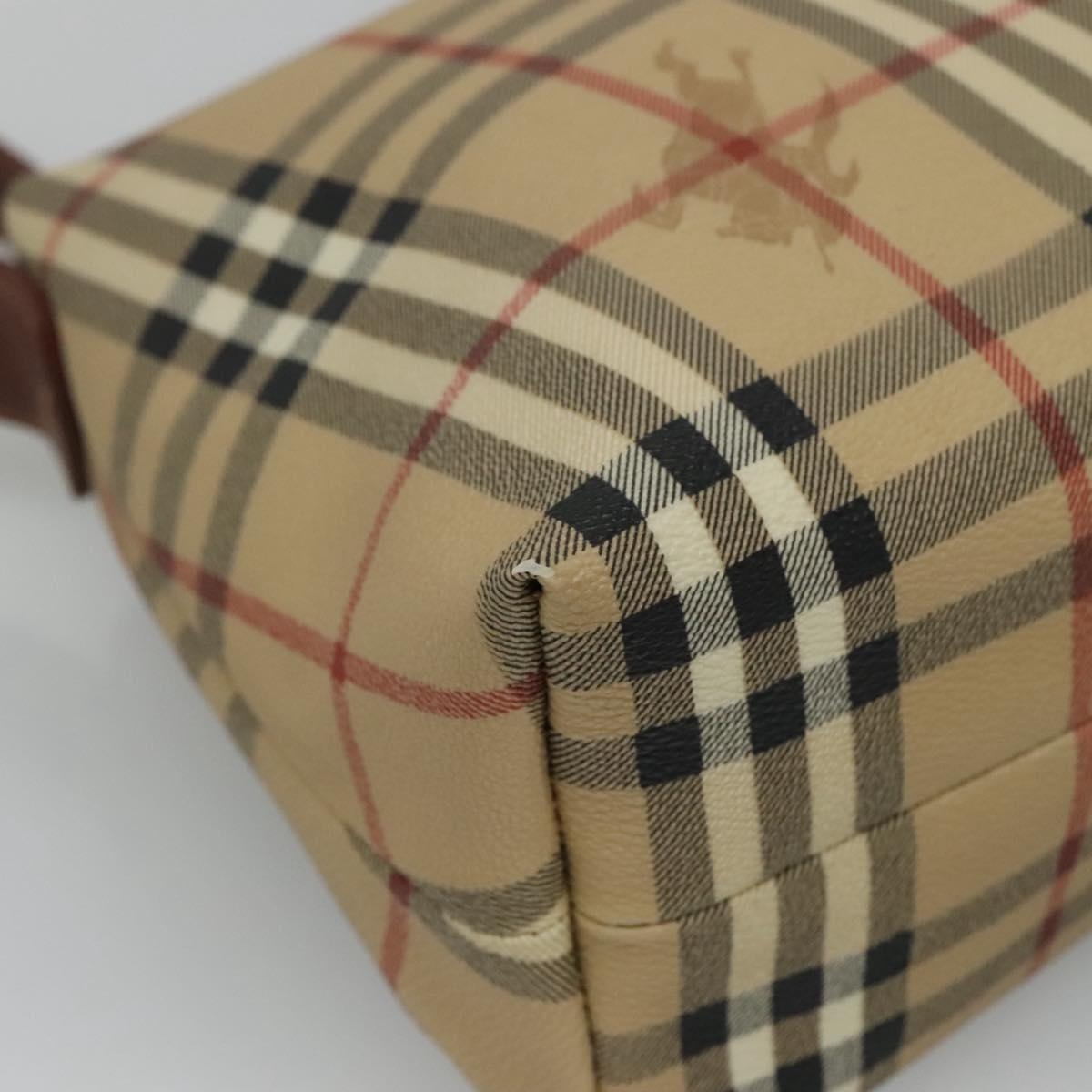 Burberry Nova Check Shoulder Bag Pvc Leather Beige Brown - 13