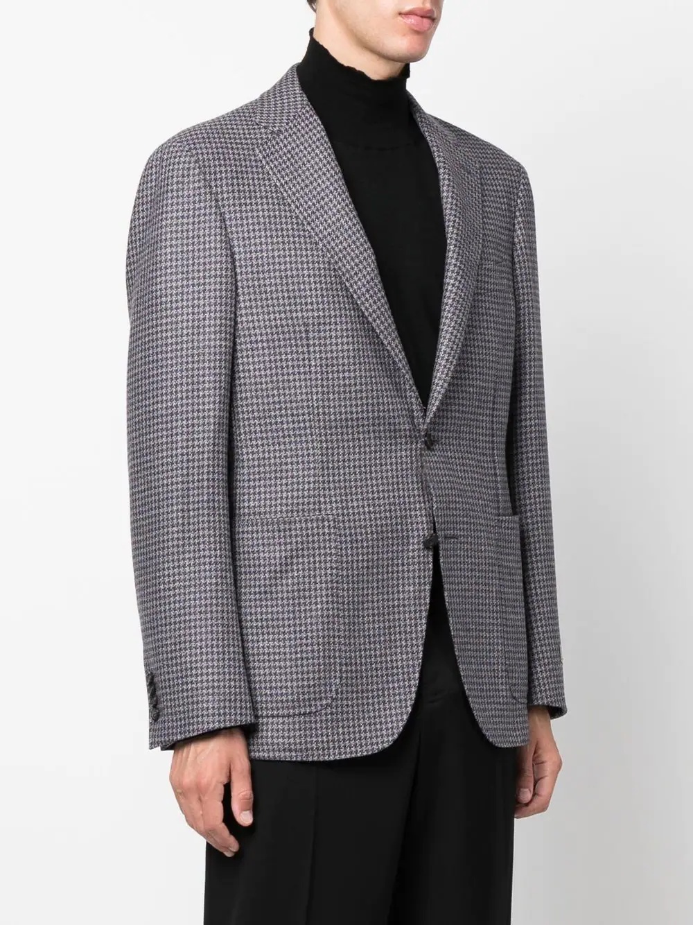 houndstooth single-breasted blazer - 3