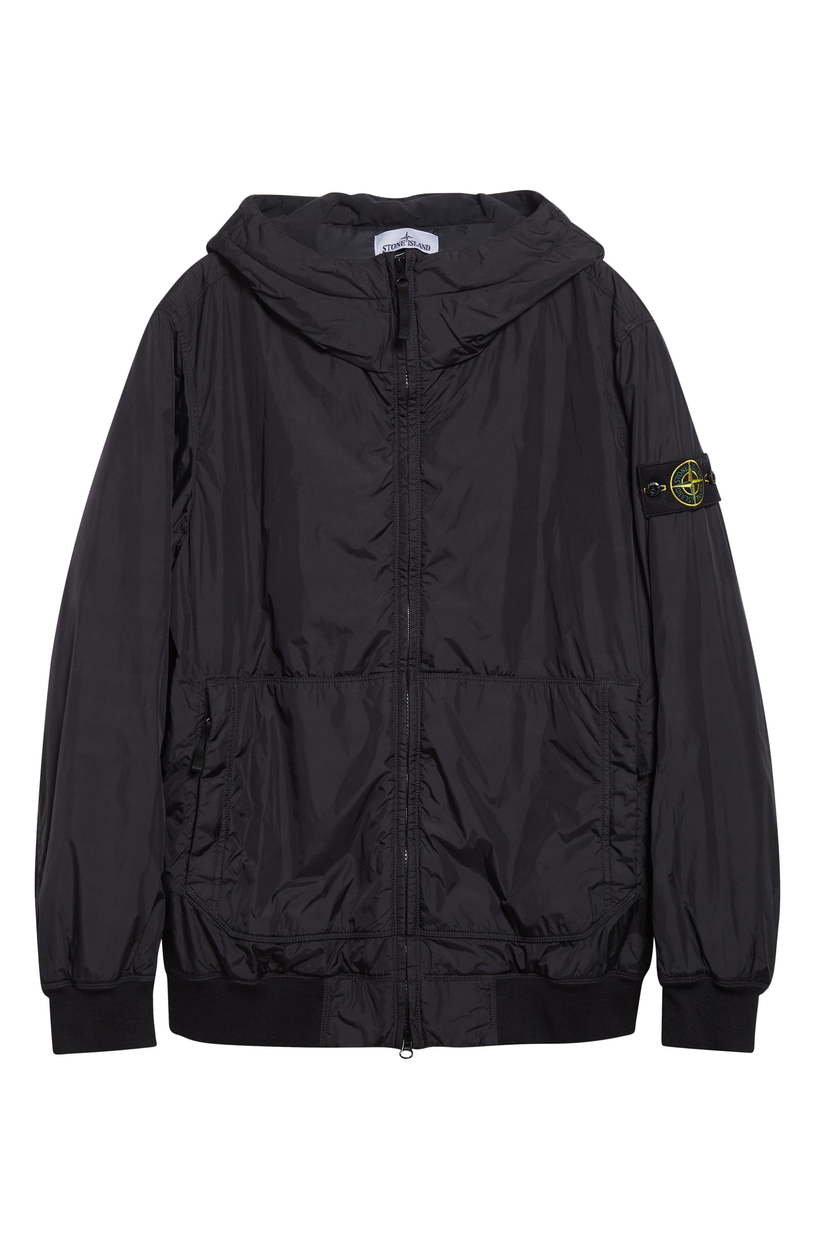 Stone Island Hooded Bomber Jacket in V0029 Black at Nordstrom - 6