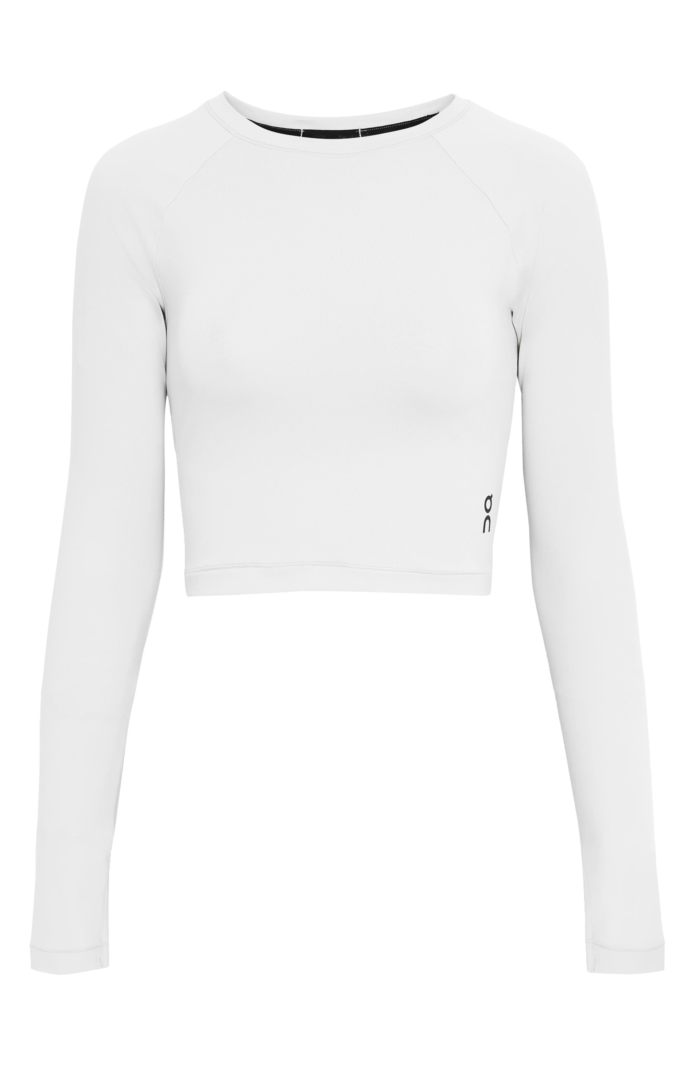 Studio Long Sleeve Crop Top in White at Nordstrom - 3