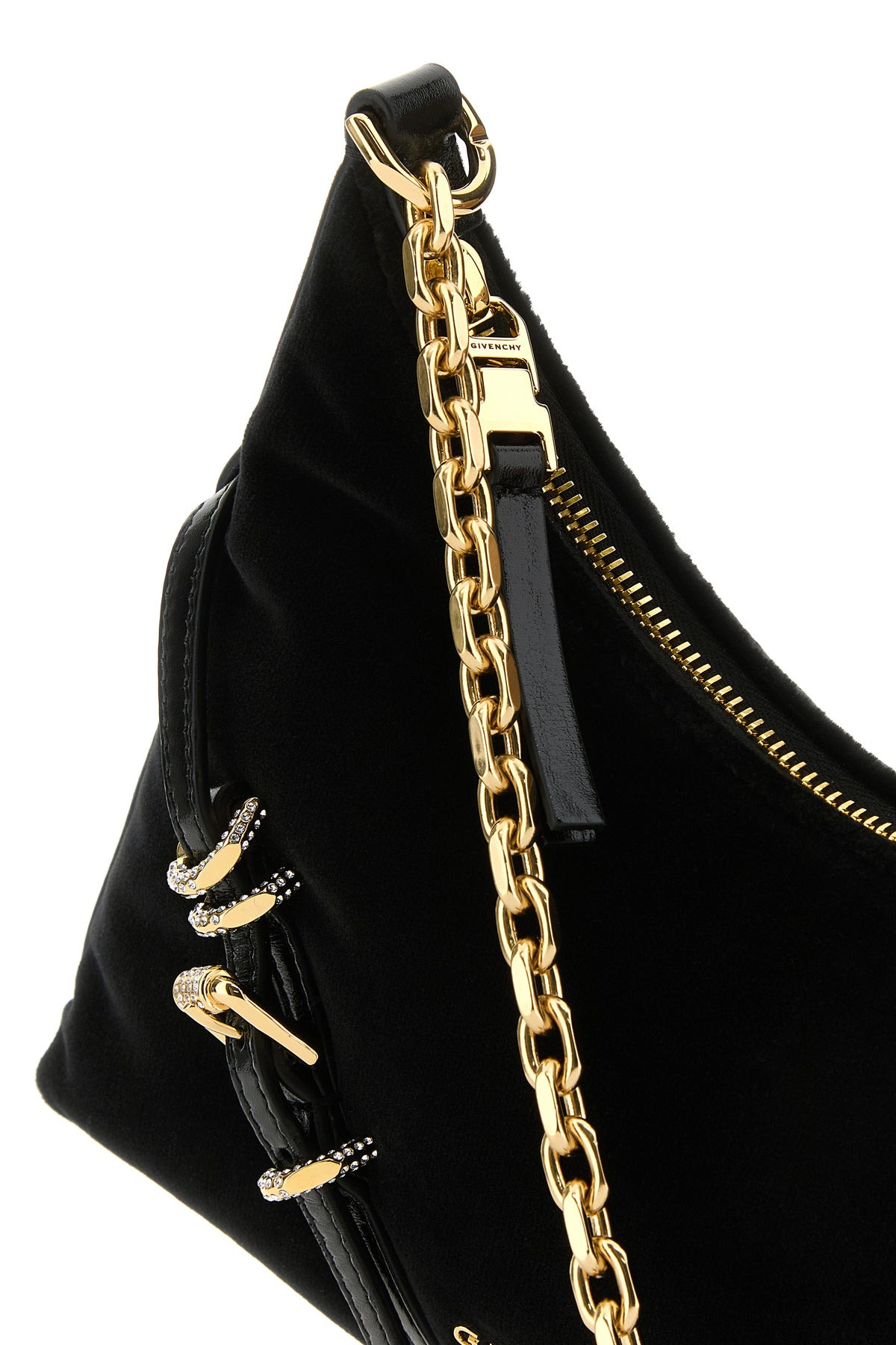 Black velvet Voyou Party shoulder bag - 4