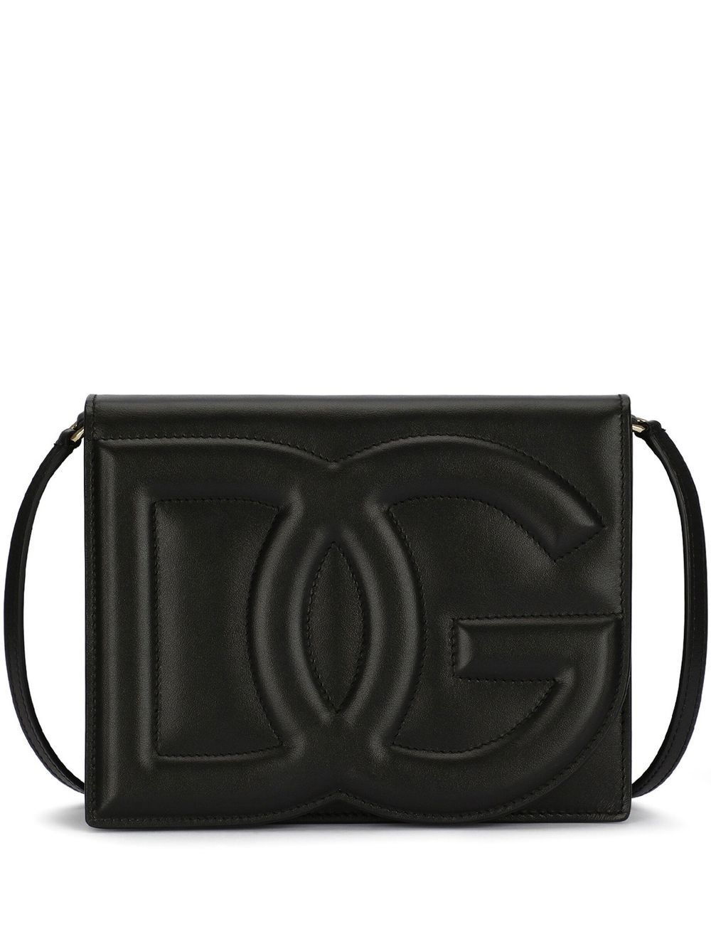 leather embossed-logo crossbody - 1