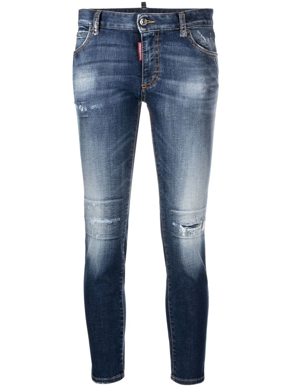 low-rise skinny-leg cropped jeans - 1