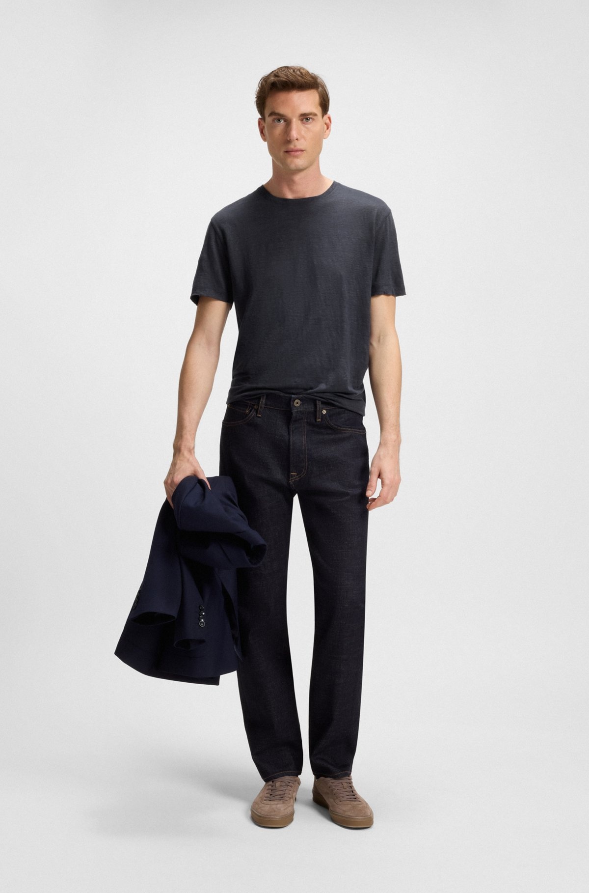 BECKHAM X BOSS T-SHIRT IN SOFT LINEN - 4
