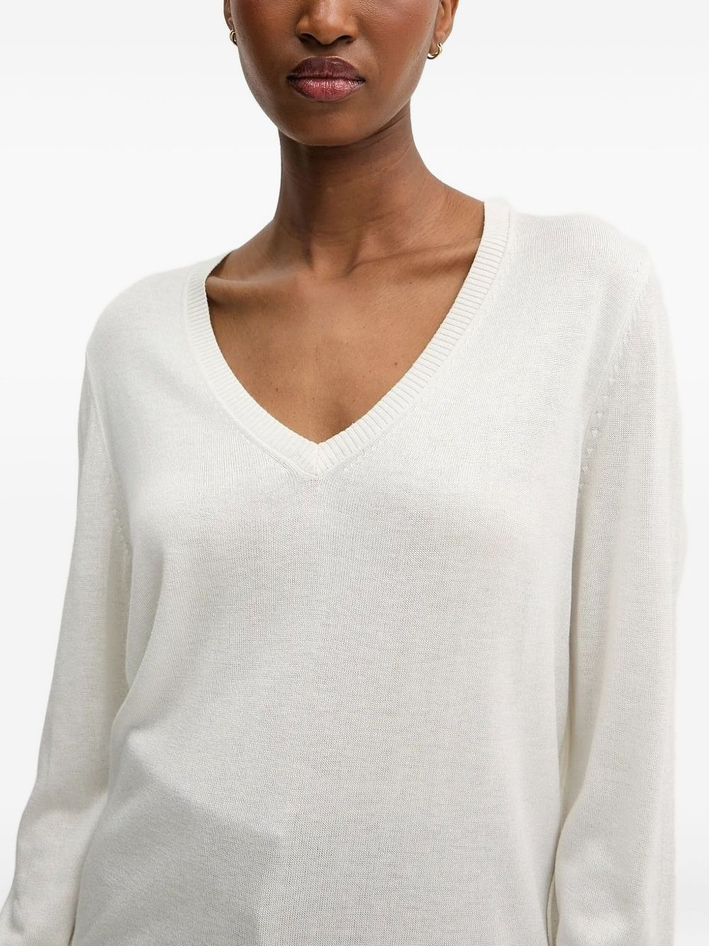 V-neck zip-detail sweater - 4