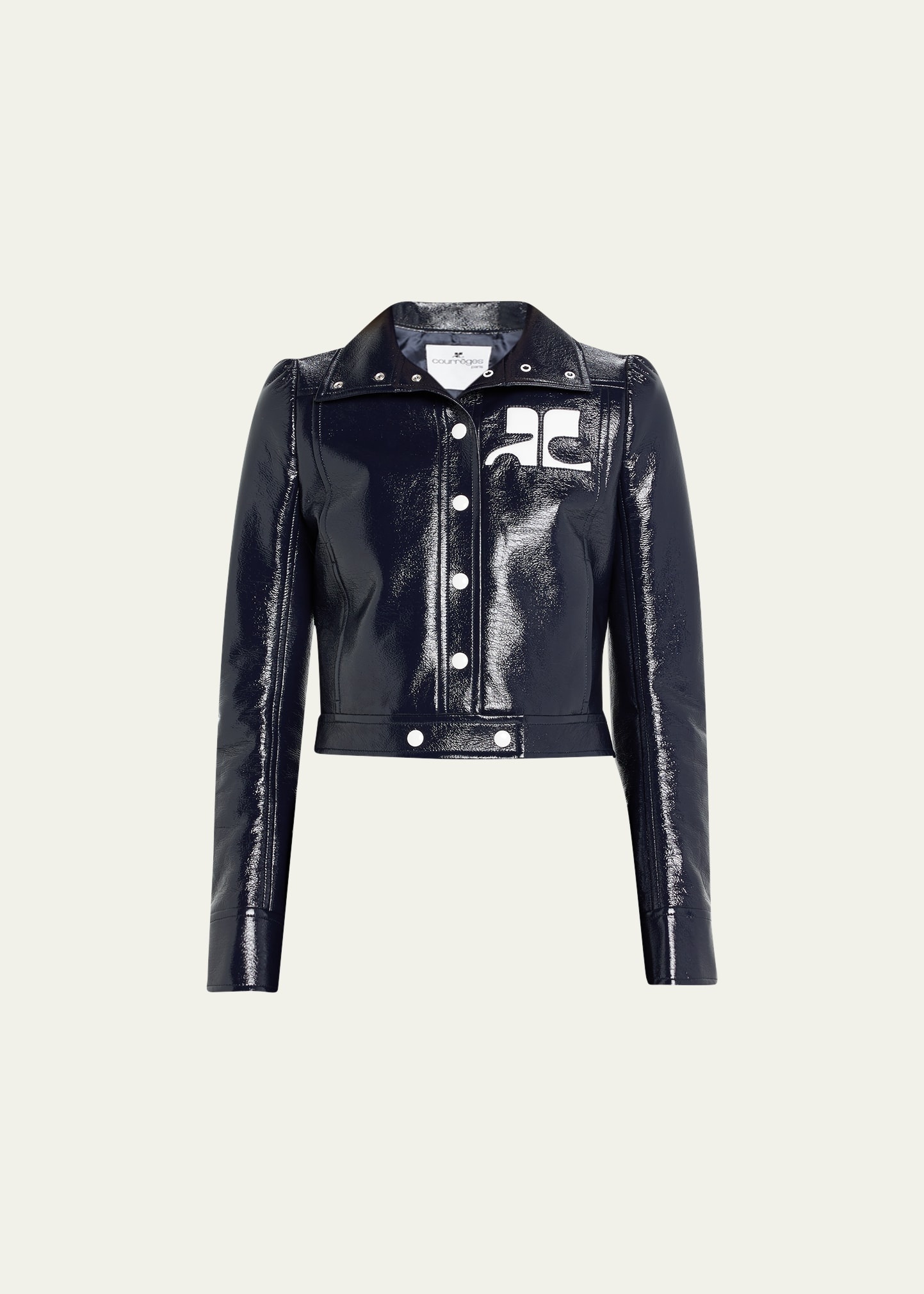 Textured Vinyl Crop Jacket - 1