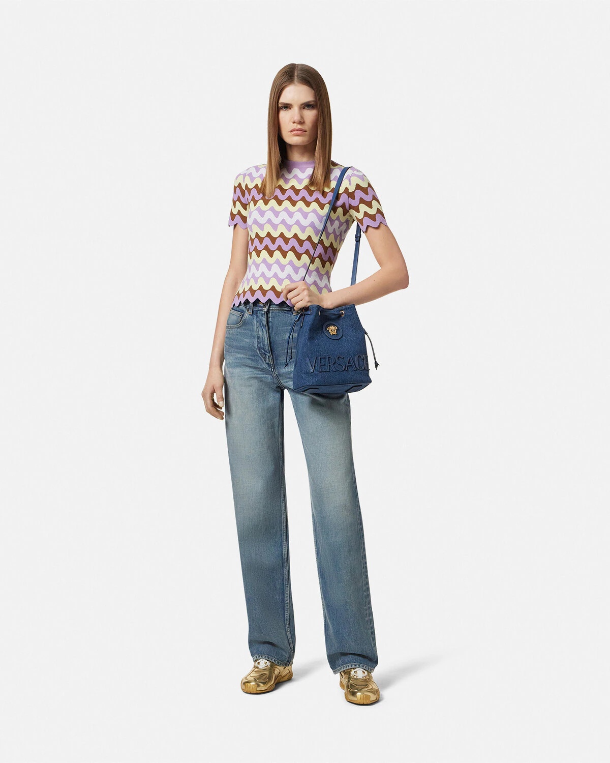 La Medusa Denim Bucket Bag - 4