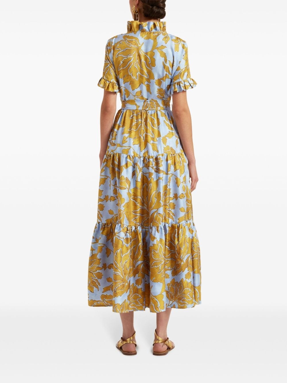 ruffle-trim floral-print dress - 3