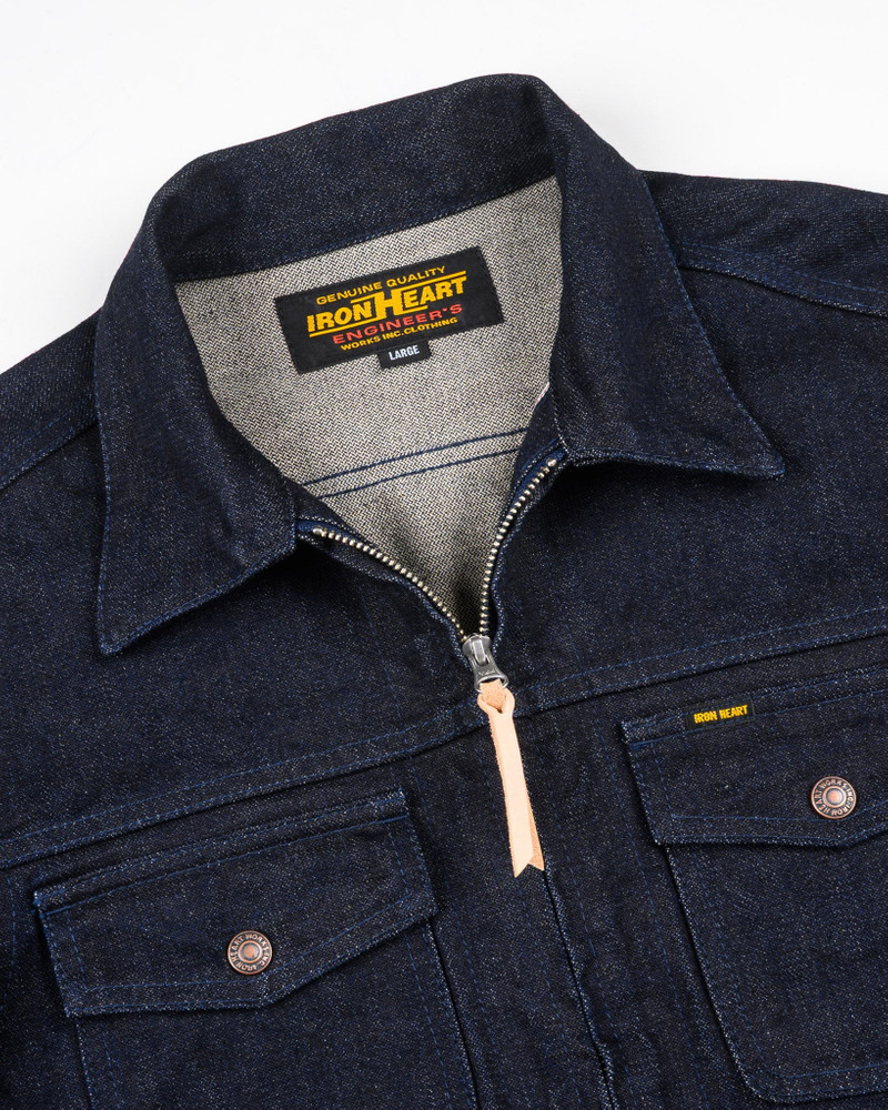 IHJ-122-IND 14OZ BROKEN TWILL SELVEDGE DENIM WORK JACKET - INDIGO 7