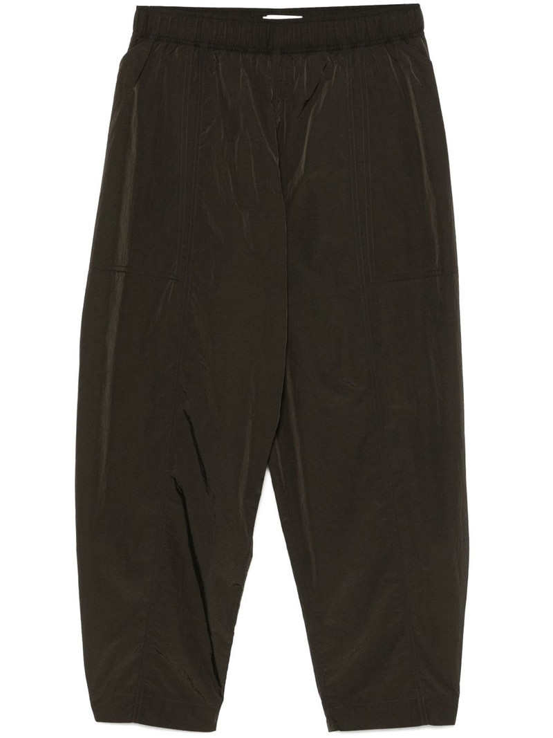 elasticated-waistband tapered trousers 1