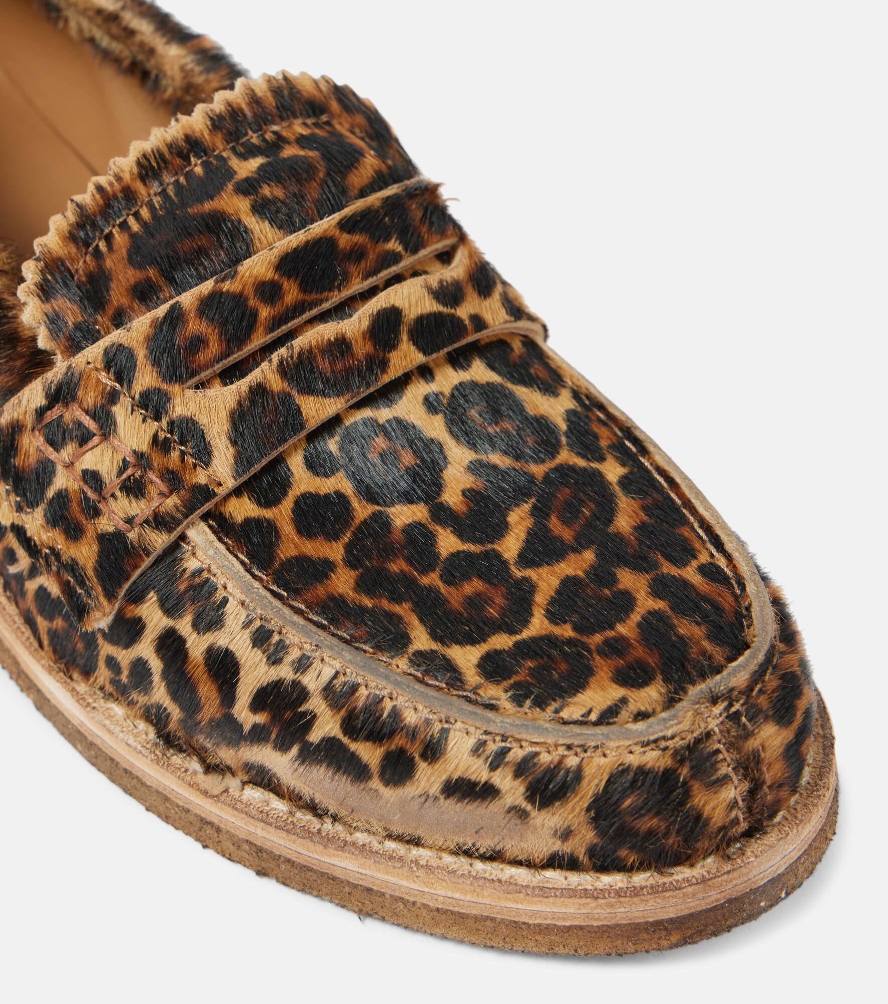 Jerry calf hair penny loafers - 6