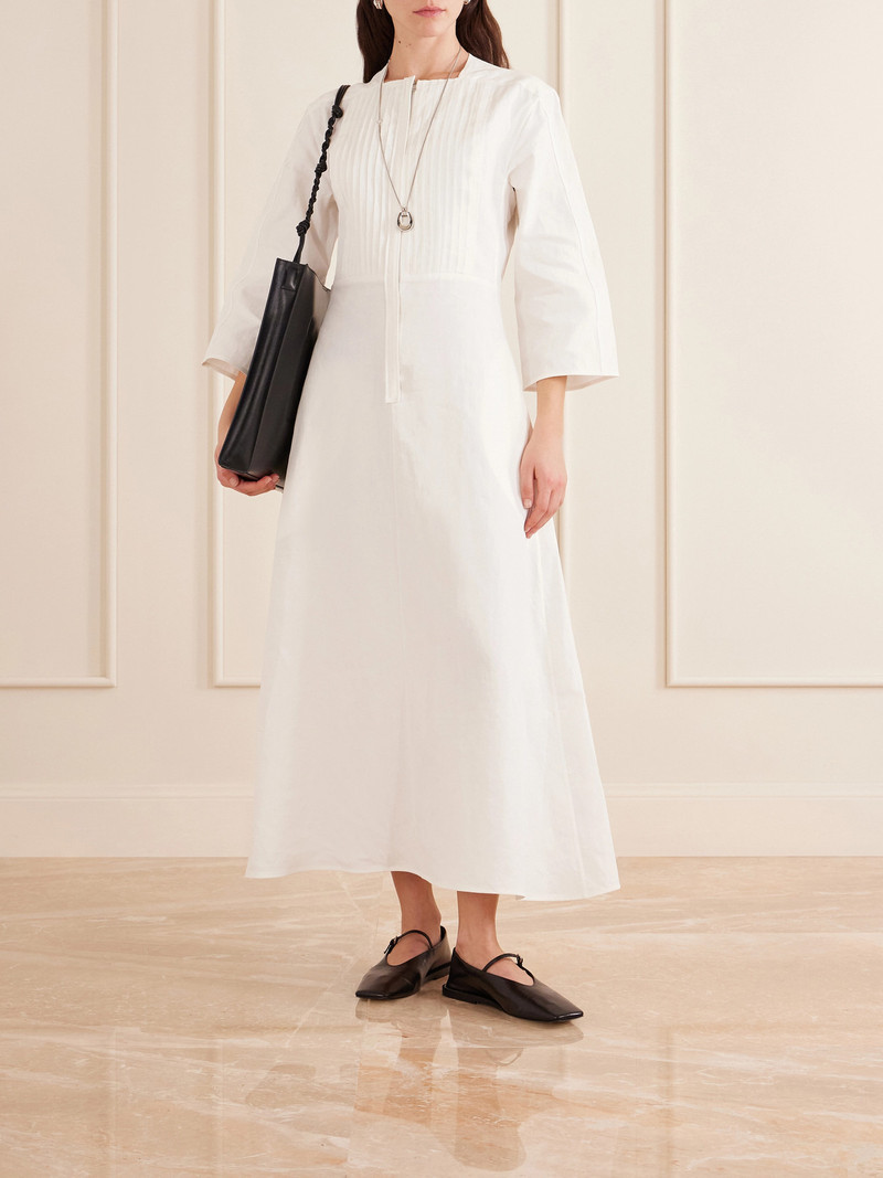 Jil Sander Pleated Linen Maxi Dress outlook