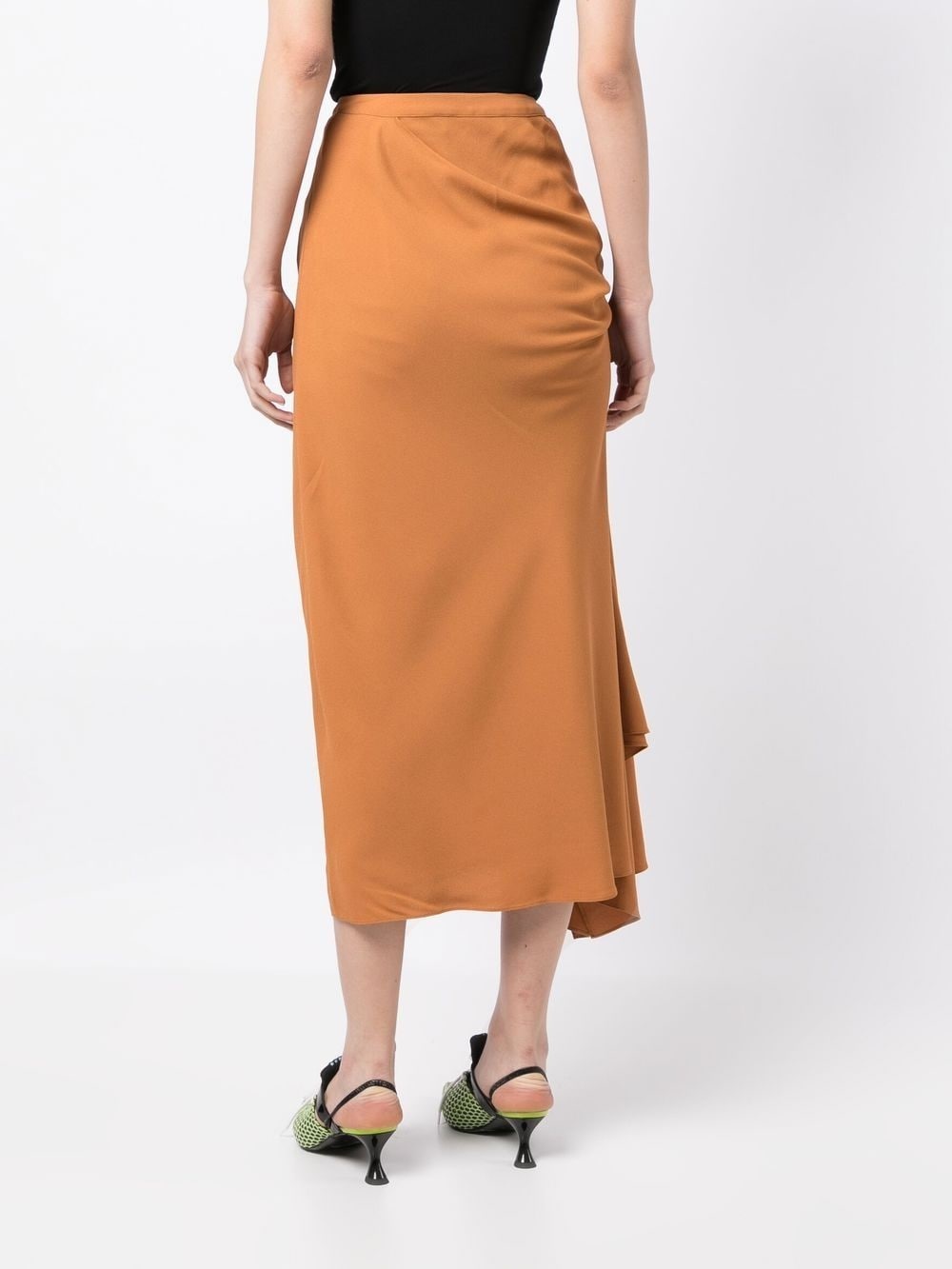high-waisted ruched midi skirt - 4