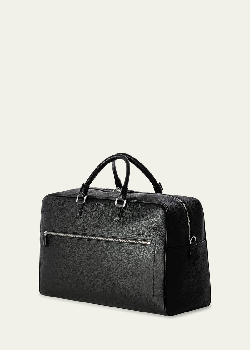 Serapian Men's Medium Cachemire Leather Weekender Bag outlook